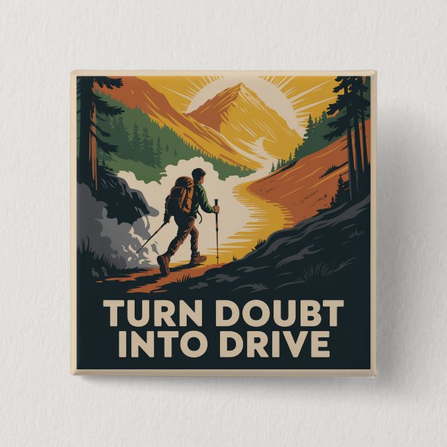 Turn Doubt Into Drive 15 Cm Square Badge (Front)