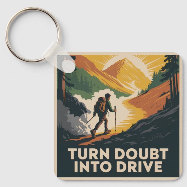 Turn Doubt Into Drive Key Ring (Front)