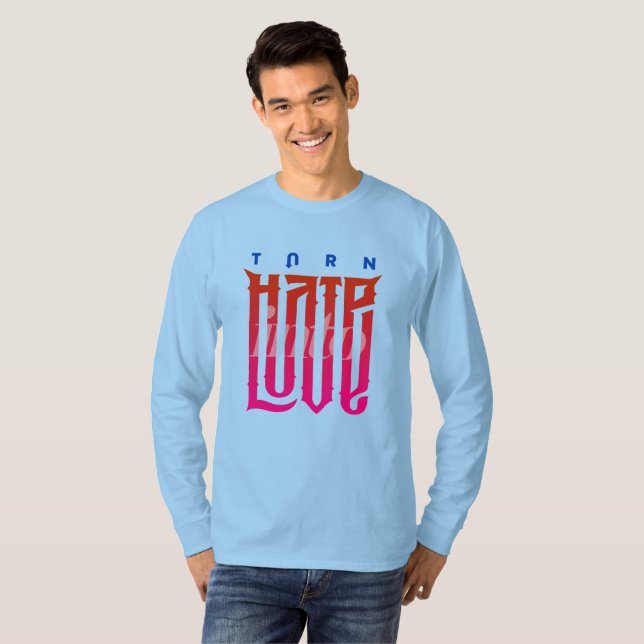 Turn Hate into Love | Men Long Sleeve T-Shirt (Front Full)