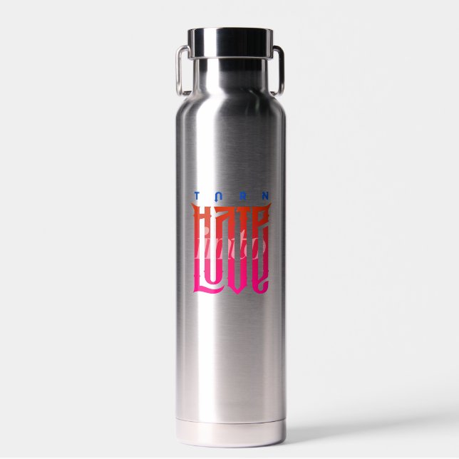 Turn Hate into Love | Thor Copper Vacuum Insulated Water Bottle (Front)