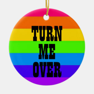 TURN ME OVER - THANKS CERAMIC TREE DECORATION