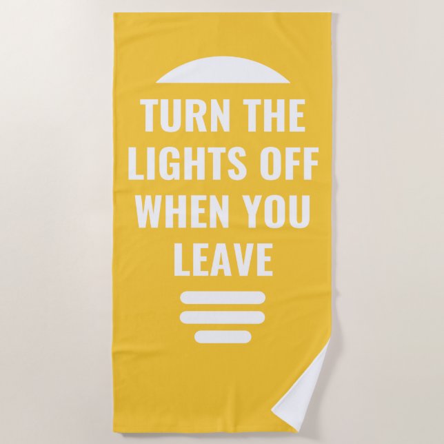 Turn off lights beach towel (Front)