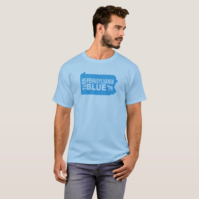 Turn Pennsylvania Blue T-Shirt | Progressive State (Front Full)