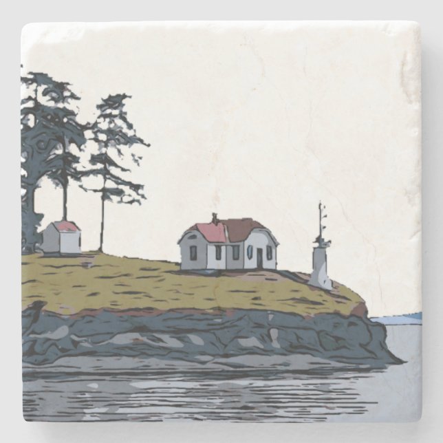 TURN POINT - Stuart Island Stone Coaster (Front)