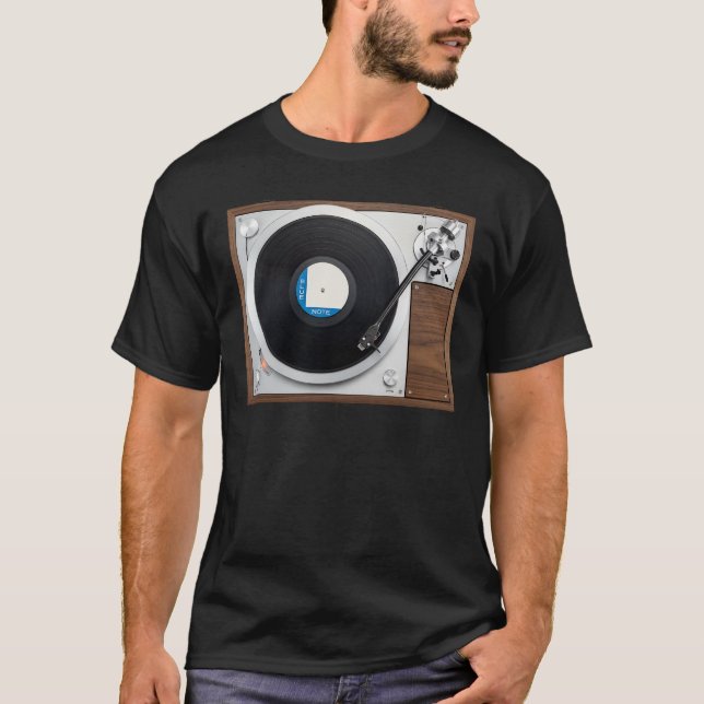 Turn Table Gramophone Vinyl Record Turntable T-Shirt (Front)