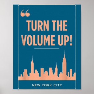 Turn The Volume Up Nyc Skyline Zohran Mamdani For  Poster