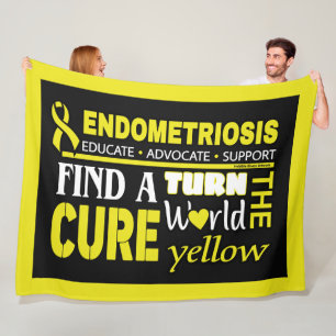 Turn the World Teal...Endometriosis Fleece Blanket