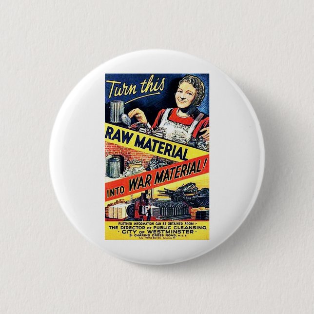 Turn This Raw Material Into War Material 6 Cm Round Badge (Front)