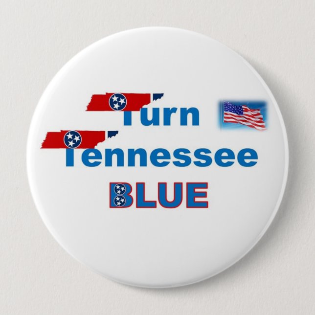 TURN TN BLUE 10 CM ROUND BADGE (Front)