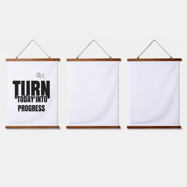 Turn Today Into Progress Motivational Design Hanging Tapestry (Triple)