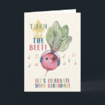 Turn up the Beat! Birthday Funny Music Beetroot Card<br><div class="desc">Turn up the Beat! Birthday Beetroot Greeting Cards - Designed by Bloomella</div>