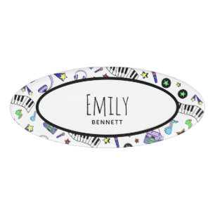 Turn Up the Music Name Tag