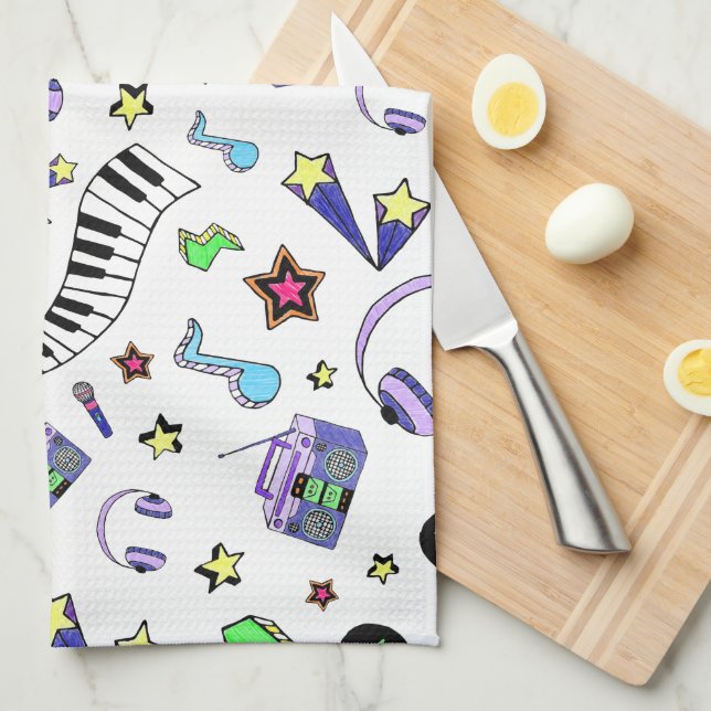 Turn Up the Music Tea Towel (Quarter Fold)