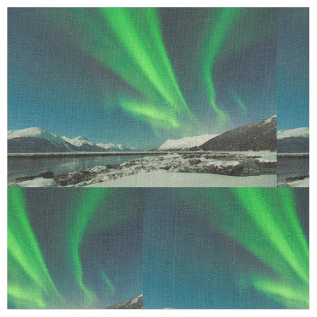 Turnagain Arm Aurora Fabric (Close Up)