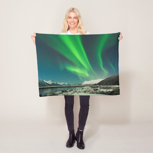 Turnagain Arm Aurora Fleece Blanket (In Situ)