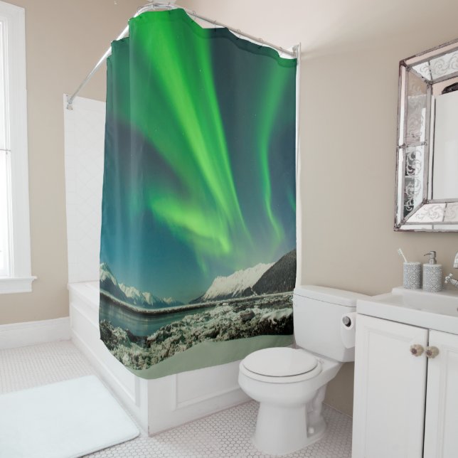 Turnagain Arm Aurora Shower Curtain (In Situ)