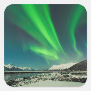 Turnagain Arm Aurora Square Sticker