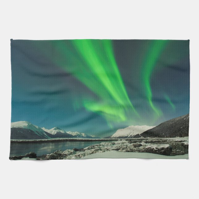 Turnagain Arm Aurora Tea Towel (Horizontal)