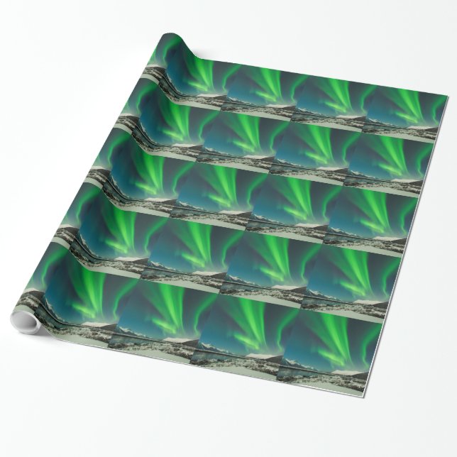 Turnagain Arm Aurora Wrapping Paper (Unrolled)