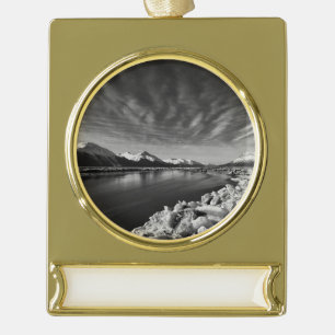 Turnagain Arm Moonlight Gold Plated Banner Ornament