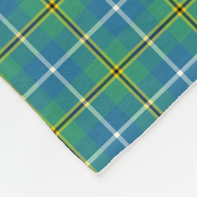 Turnbull Ancient Hunting Tartan Monogram Fleece Blanket (Corner)