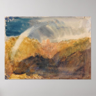 Turner - Crichton Castle, Mountainous With Rainbow Poster