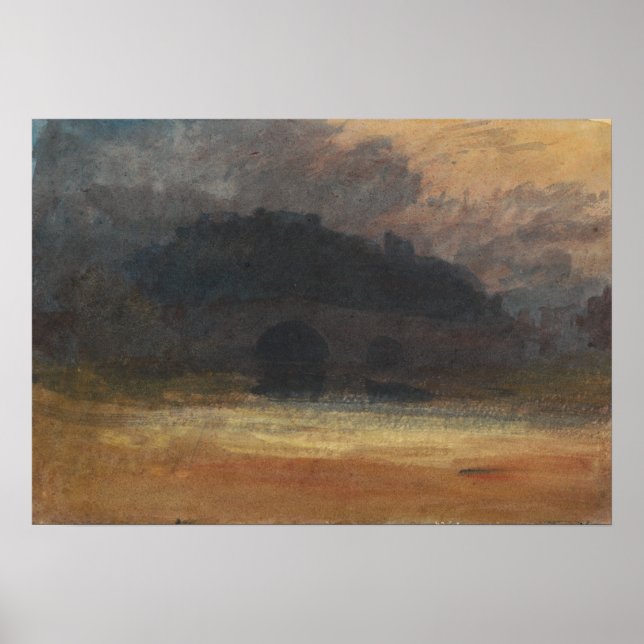 Turner - Evening Landscape With Castle and Bridge Poster (Front)