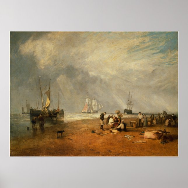 Turner - Fish Market At Hastings Beach Poster (Front)