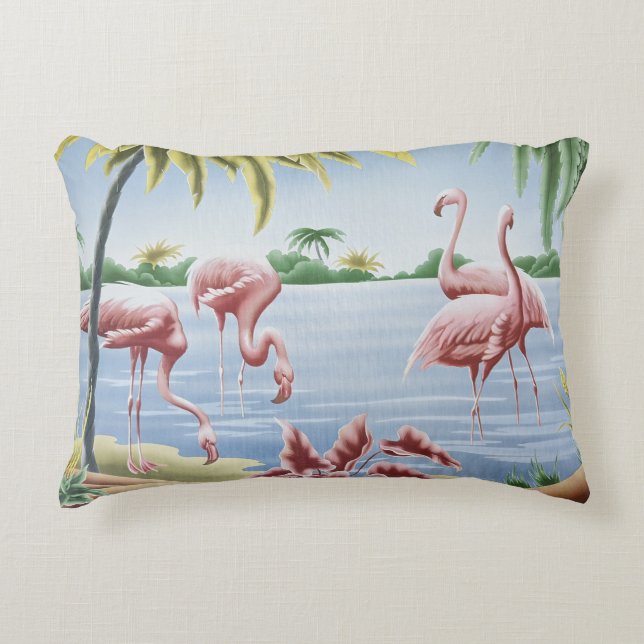 Turner Flamingo Throw Pillow with Vibrant Colours (Front)