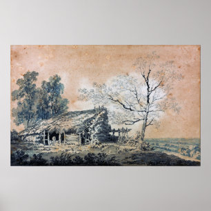 Turner - Landscape With Barn Poster