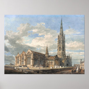 Turner - North East View Of Grantham Church Poster