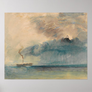 Turner - Paddle-Steamer In Storm Poster