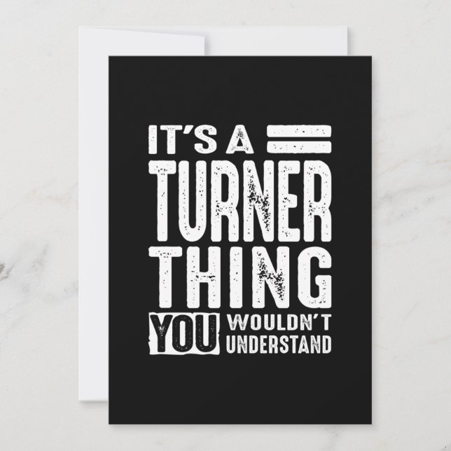 Turner Personalised Name Birthday Invitation (Front)