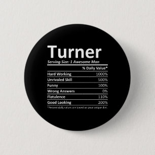 Turner Rition Funny Birthday Personalised Name 6 Cm Round Badge