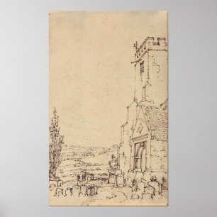 Turner - South Porch and Tower Of A Church Poster