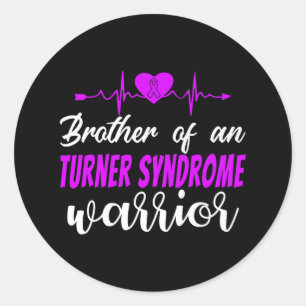 Turner Syndrome Awareness Support Family Heartbeat Classic Round Sticker