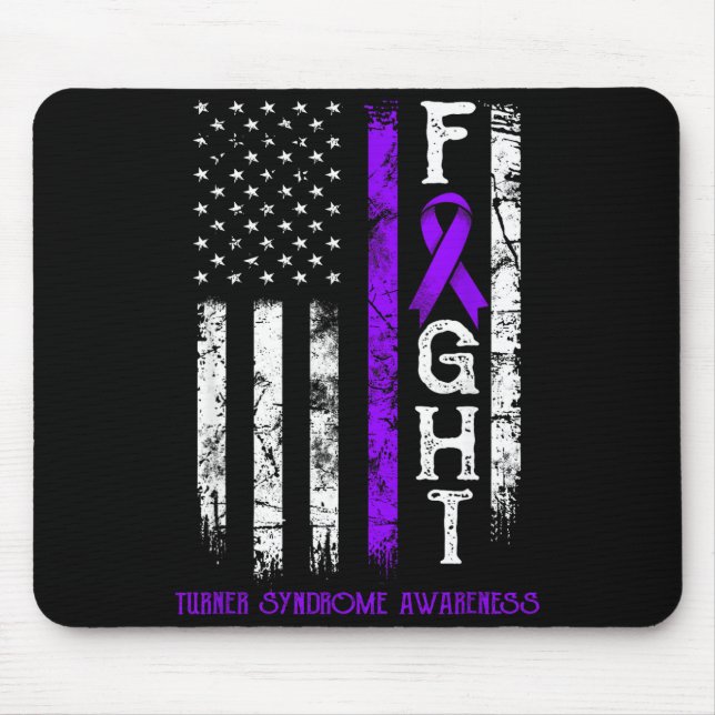 Turner syndrome warrior us flag  mouse pad (Front)