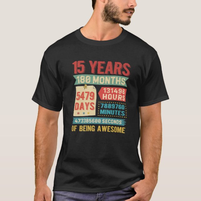 Turning 15 Years Old 15Th Birthday Decorations Bda T-Shirt (Front)