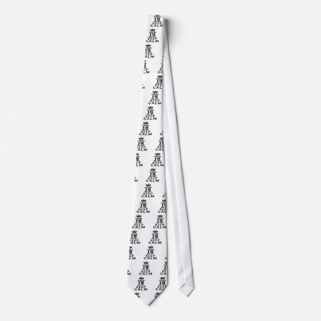 Turning 19 and i can't keep calm tie (Front)
