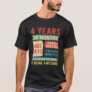 Turning 4 Years Old 4Th Birthday Decorations Bday T-Shirt