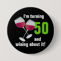 Turning 50 and wining with red wine glasses