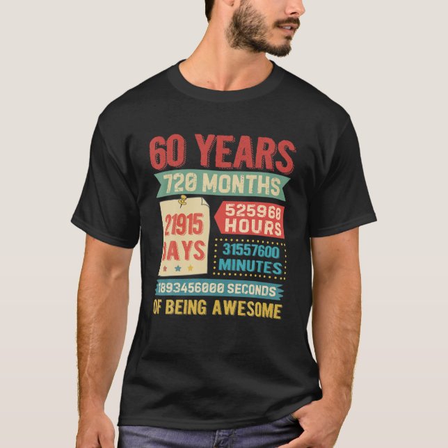 Turning 60 Years Old 60Th Birthday Decorations Bda T-Shirt (Front)