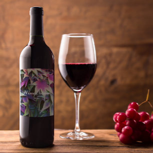 Turning Leaf Photo Personalised Wine Label