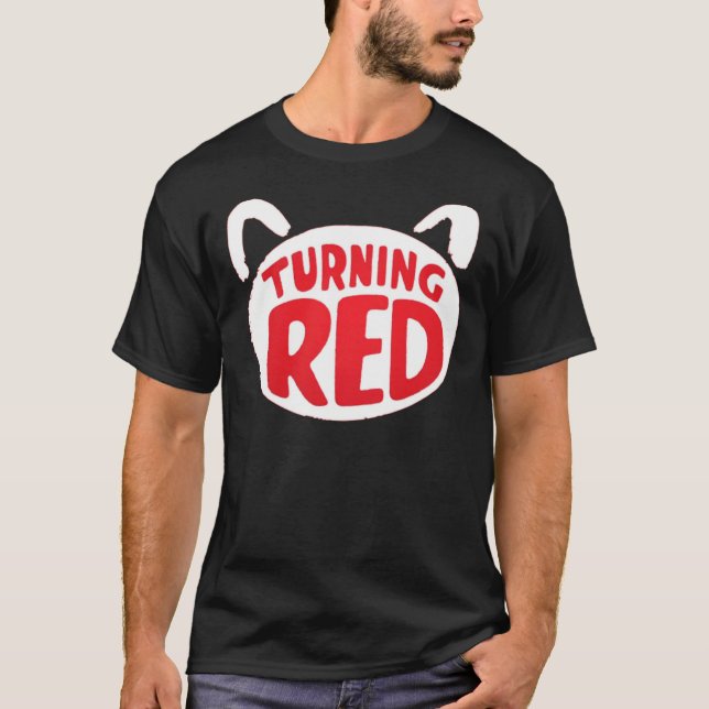 Turning Red Movie Logo White and Red Classic T-Shi T-Shirt (Front)