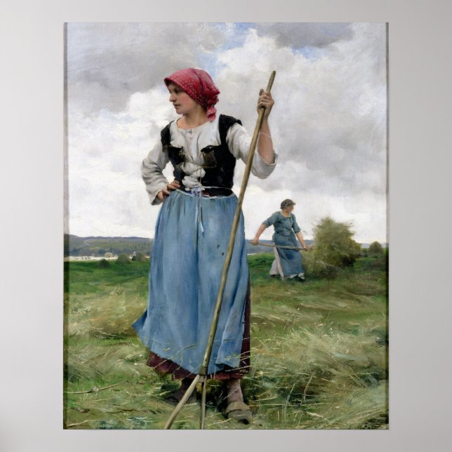 Turning the Hay (oil on canvas) Poster (Front)