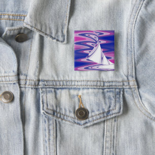 Turning waves 15 cm square badge