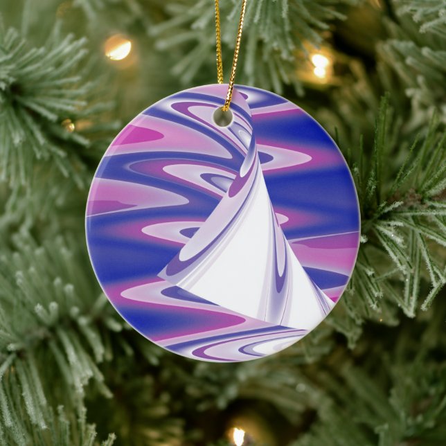 Turning waves ceramic tree decoration (Tree)