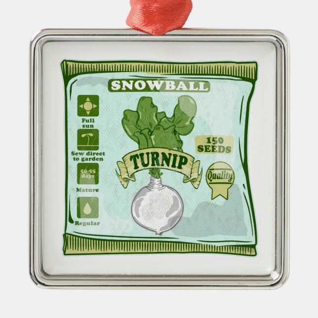 Turnip Seeds Growing Vegetables Metal Tree Decoration (Front)