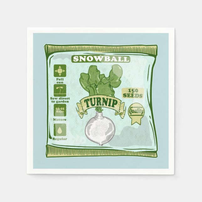 Turnip Seeds Growing Vegetables Napkin (Front)