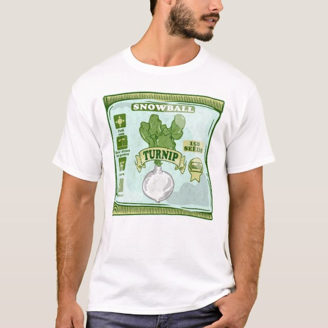 Turnip Seeds Growing Vegetables T-Shirt (Front)